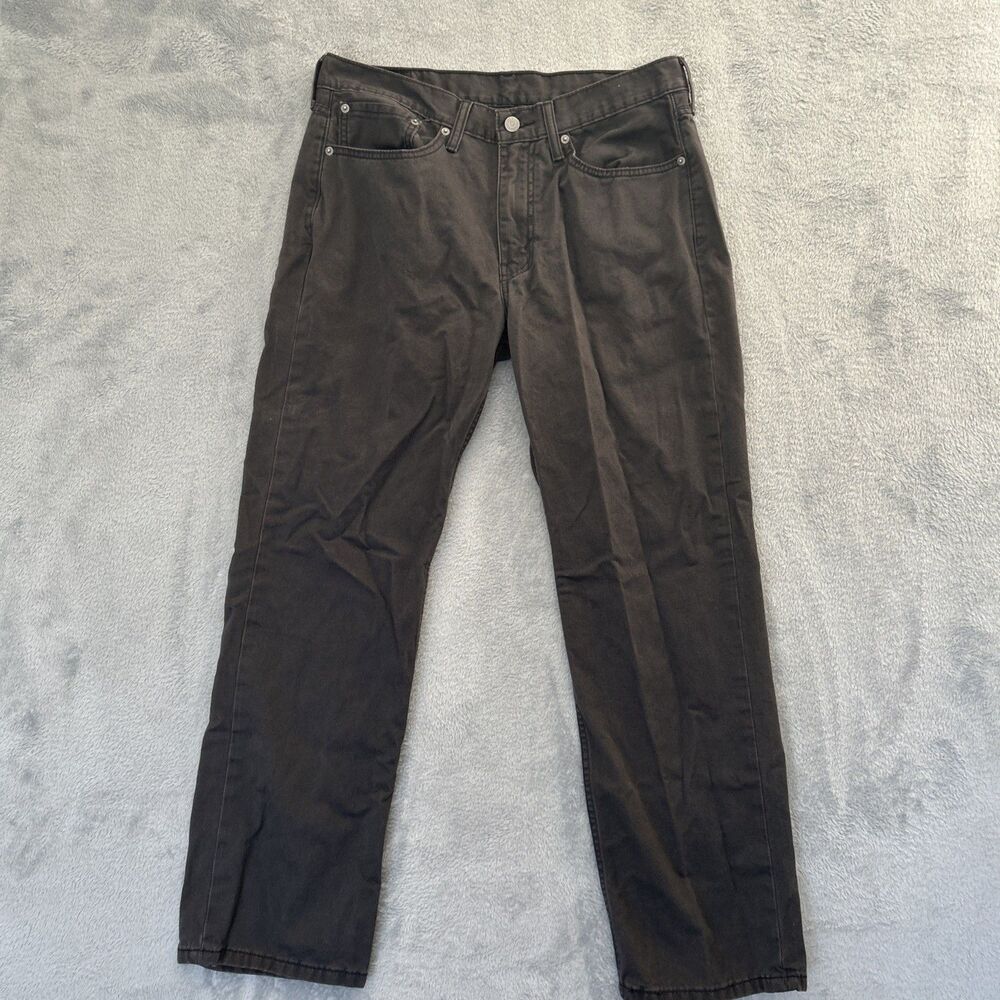 Levis 514 Straight Leg Pants Mens 34x30 Black 100% Cotton Twill Dark Chinos